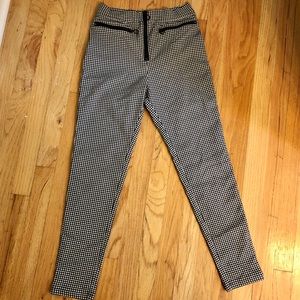 URBAN OUTFITTERS High-waisted Gingham Zip Pants